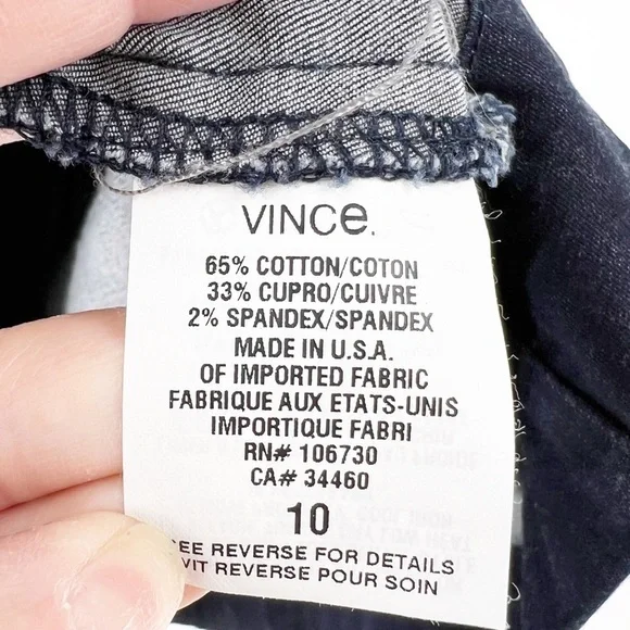 ✅ Vince Dark Wash Popover Denim Shift Tunic Dress SIZE 10 - Picture 5 of 6